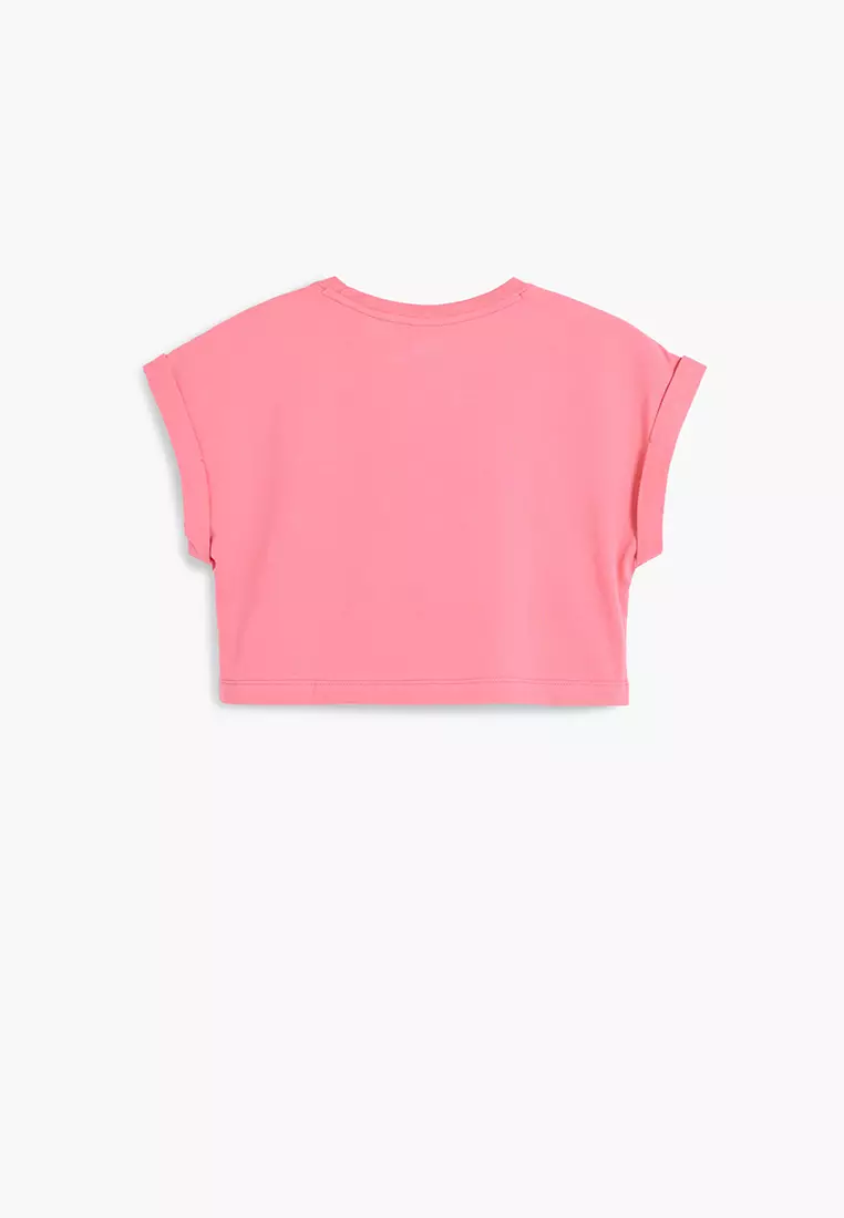 Strawberry sequin cropped T-shirt
