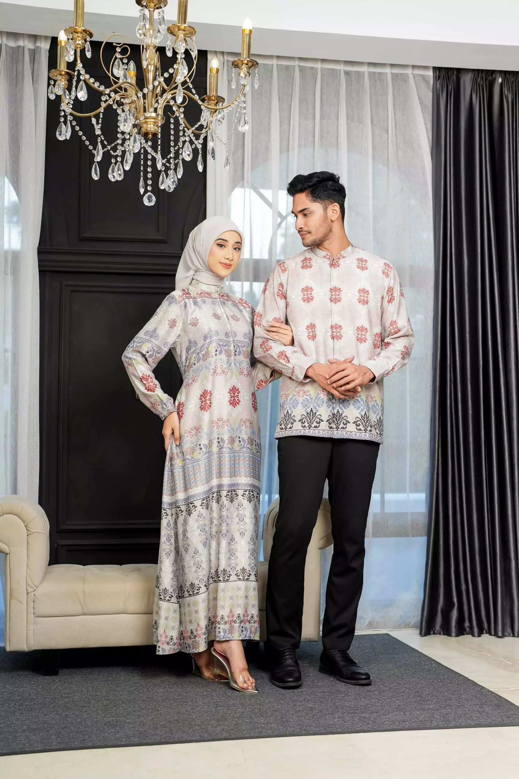 Sarimbit Kaluna Silver Gamis Wanita  Dress