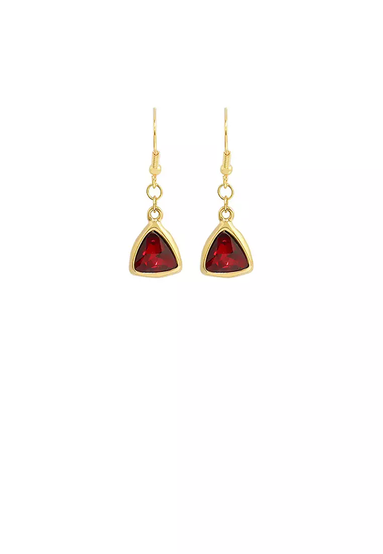 Red cubic zirconia earrings online