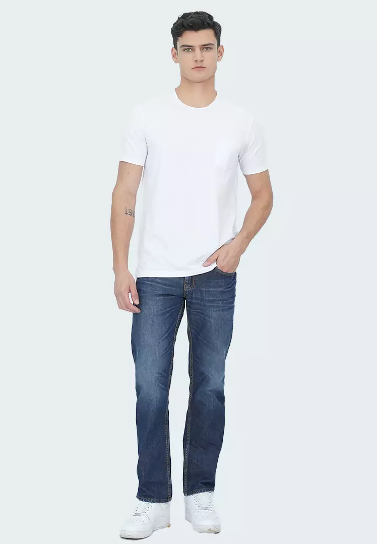 Johnwin - Kaos The One - Single Pocket - Stretch - Roundneck - Putih - FTS.622.C002.001.C-S/S