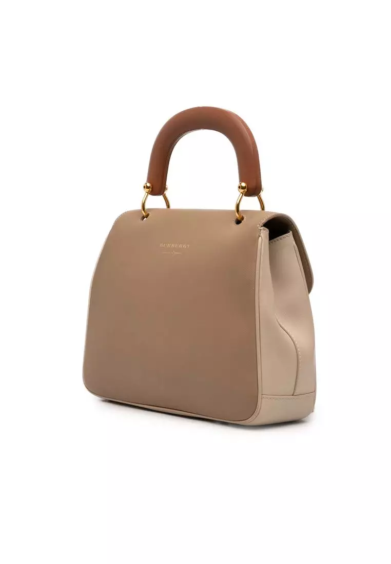 Pre-Loved Burberry Medium Tricolor Trench Calfskin Dk88 Top Handle Bag