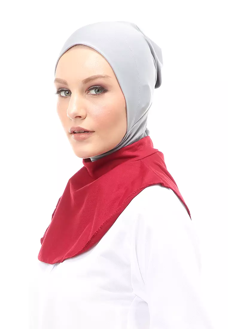 Afifah Manset Leher Polos Muslimah Casual Relaxed Fit - Maroon