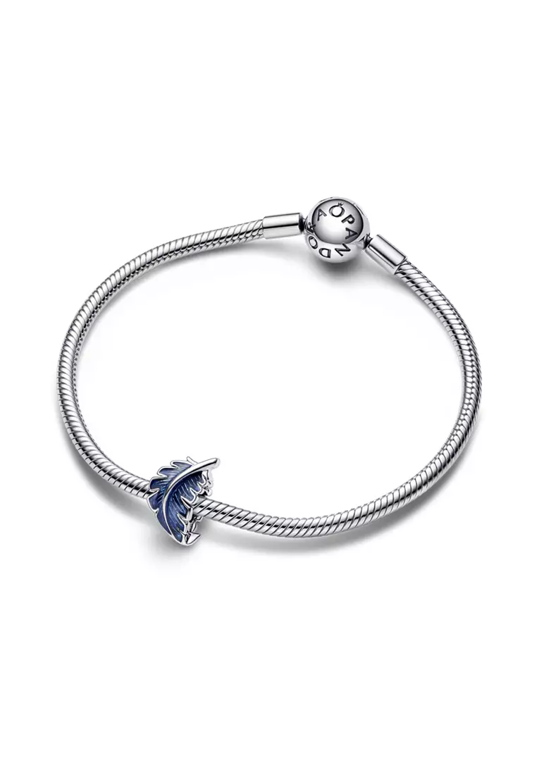 Pandora Blue Curved Feather Charm