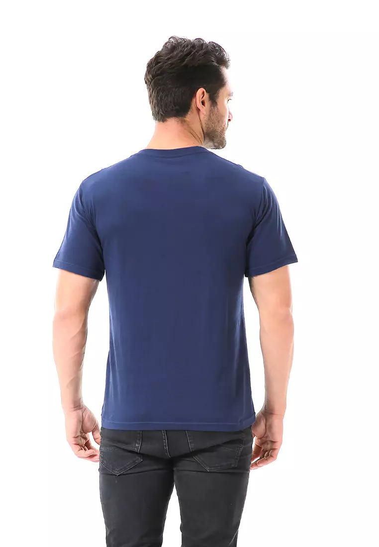 Aisley Atasan Pria Kaos Polos Lengan Pendek Casual T-Shirt Desain Simple Material Cotton ORIGINAL - Navy