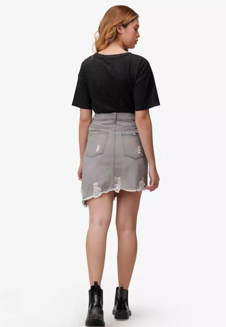Asymmetrical grey sale skirt