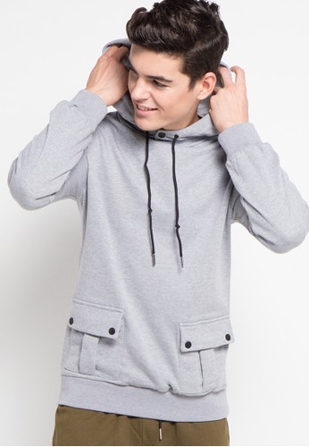 Double Patch Pocket Hooded Pullover