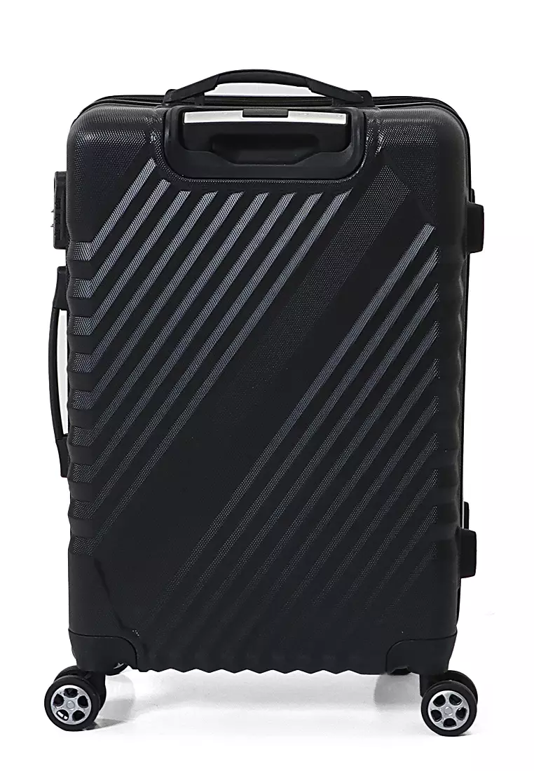 Austin Koper Hardcase Unisex Size 24 Inch Suitcase Combination Lock Large Compartment Tas Travel Material ABS+PVC Coated ORIGINAL - Black