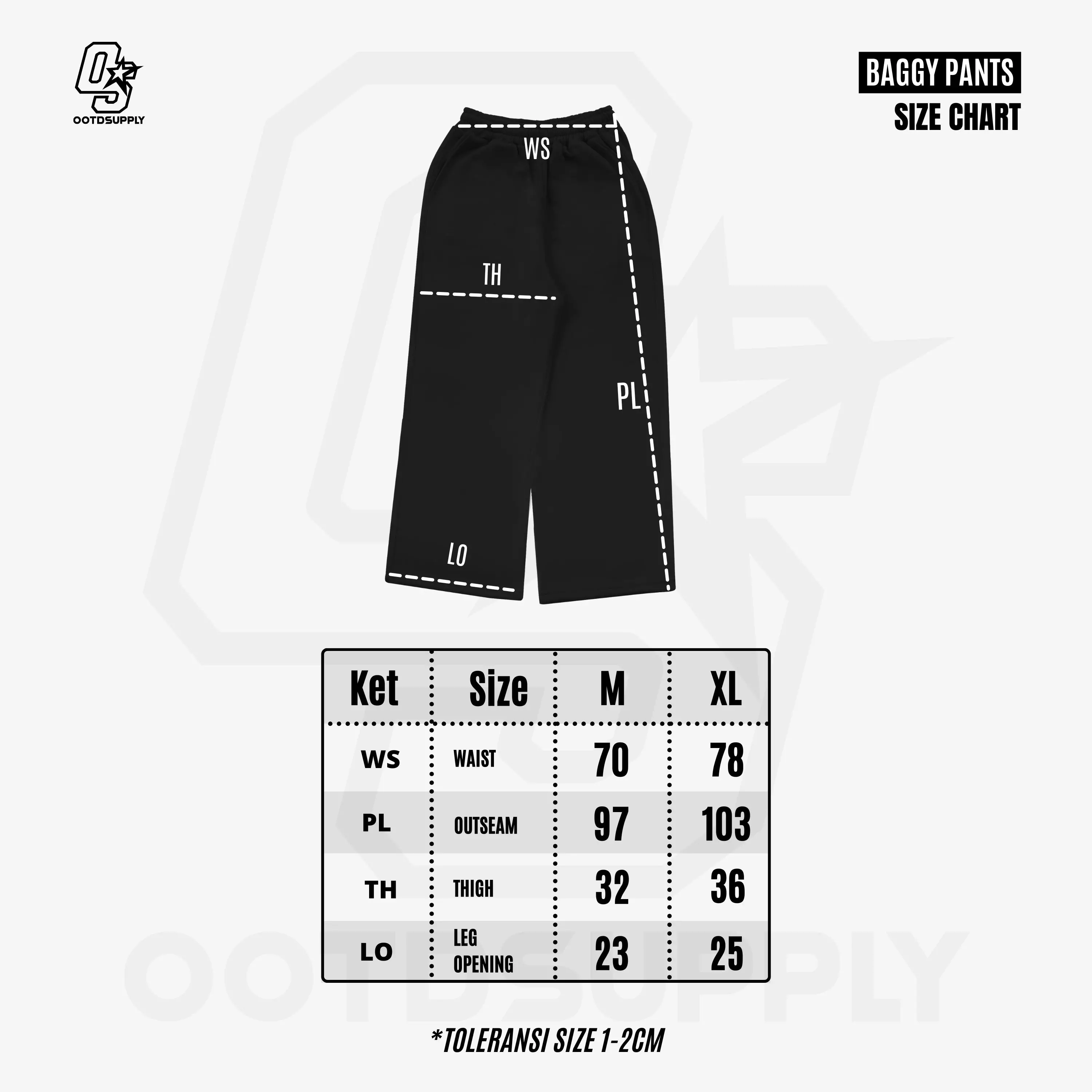 OOTDSUPPLY Baggy Pants Line Lumora | Celana Panjang Unisex | Celana Sporty | BP001