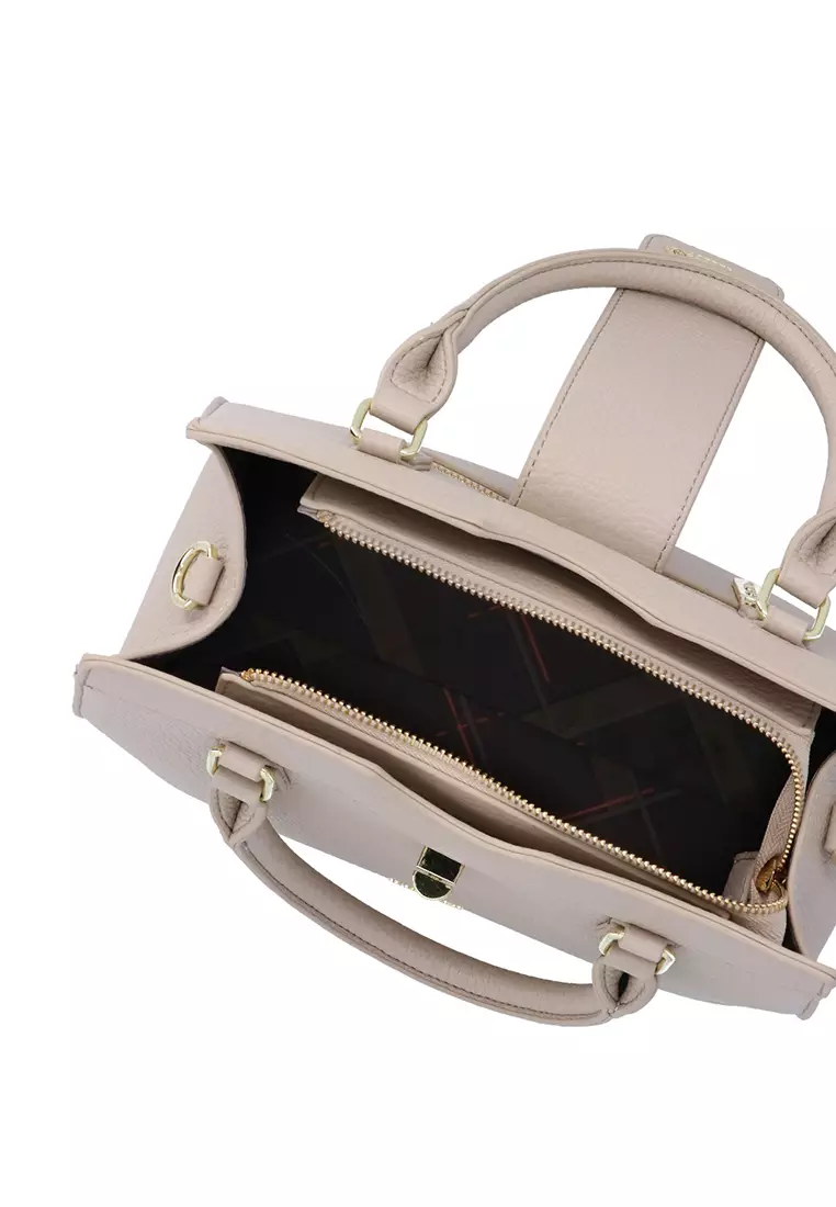 Juvia Lock Accent Top Handle - Nude