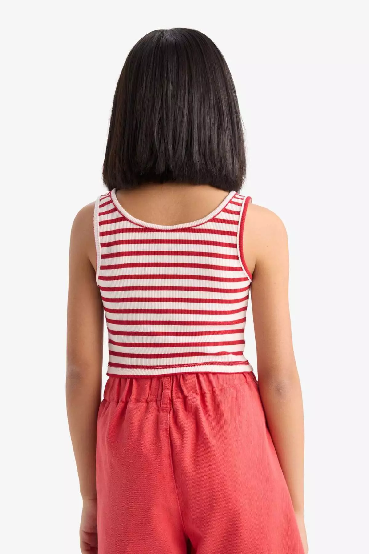 Girl's Crew Neck Striped Undershirt Z7814A625Hs
