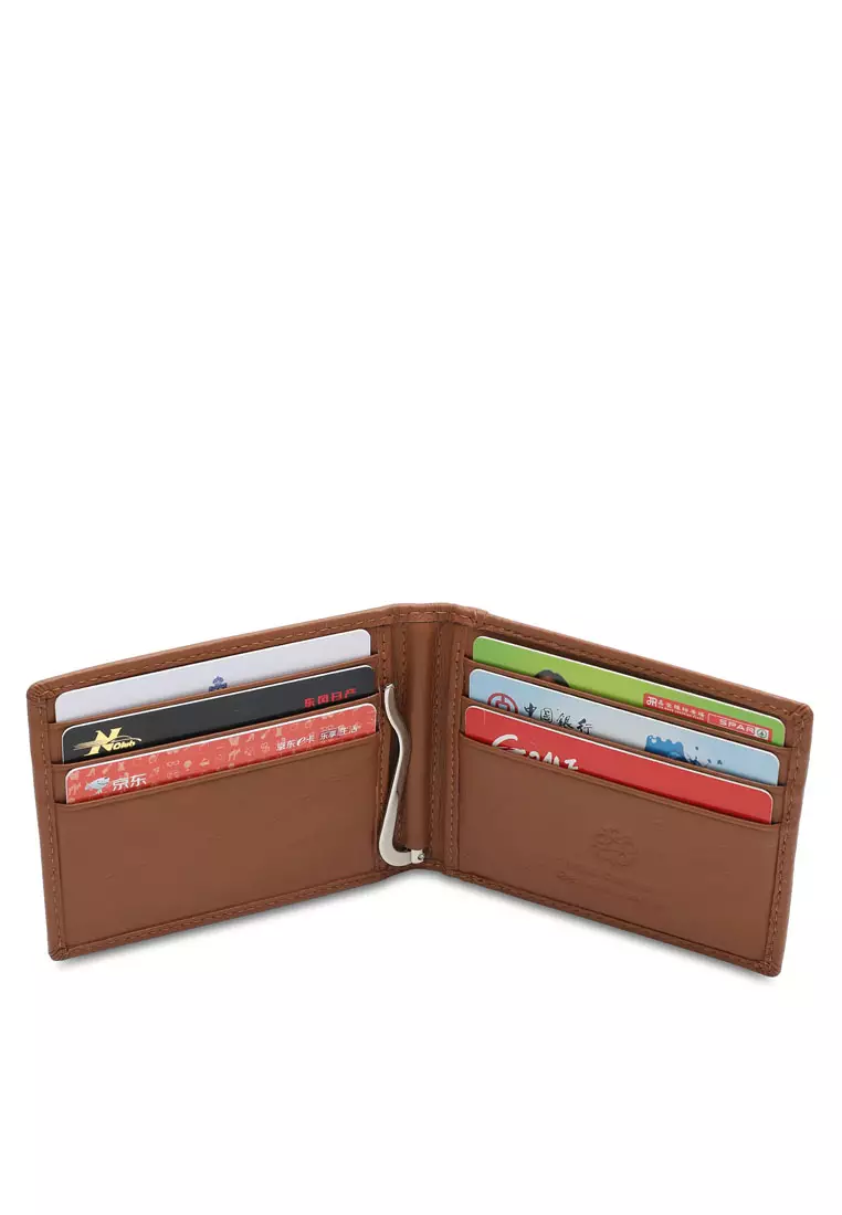 Men's Genuine Leather RFID Blocking Money Clip Wallet