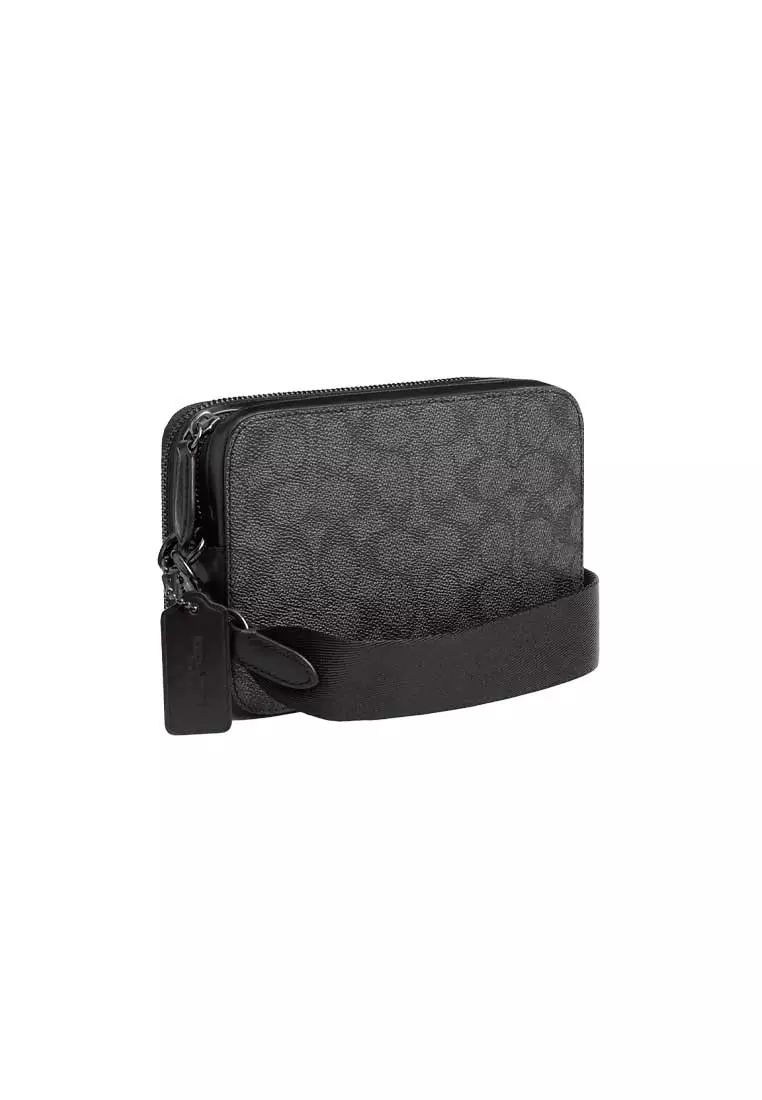 Charter Crossbody Bag 19 In Signature Canvas With Coach Graphic Charcoal Multi CAF83