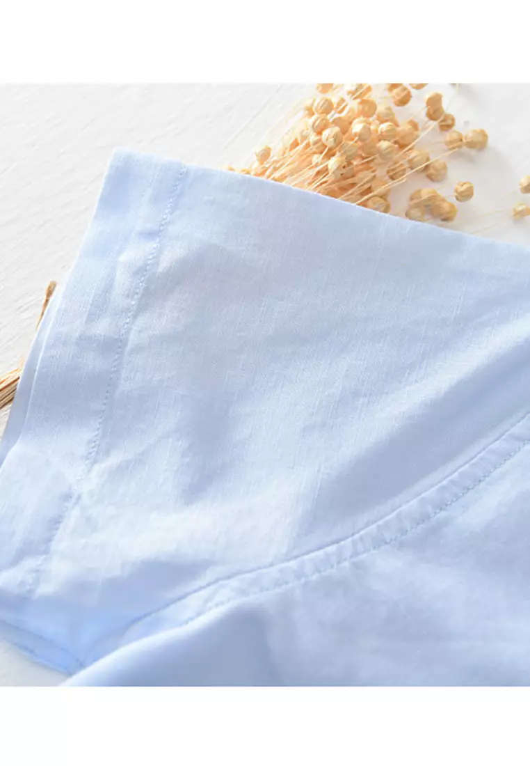 Stand Collar Linen Short Sleeved Shirts MS740