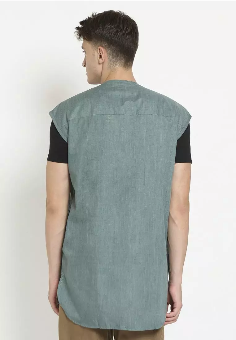 Zayidan Rompi Sholat Zipper Muslim Pria - Mint