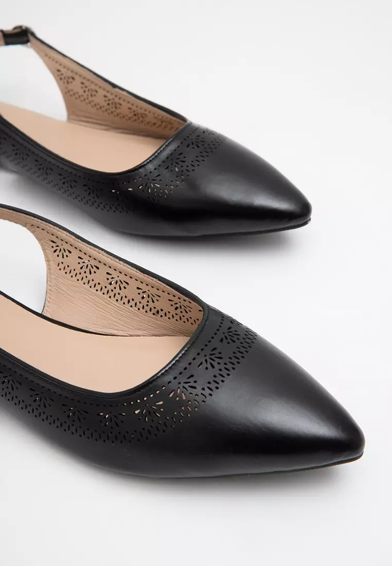 Sofia Meirana Slingback Flat Black