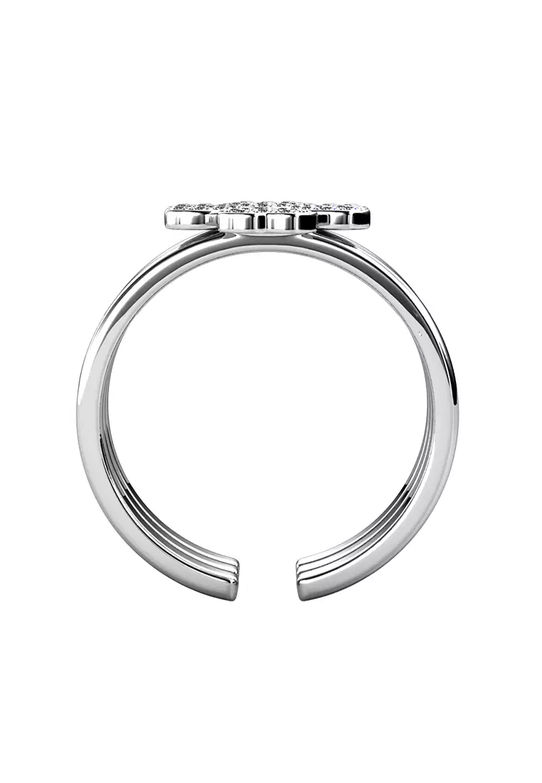 Tri Clover Ring - Cincin Crystal Premium by Her Jewellery