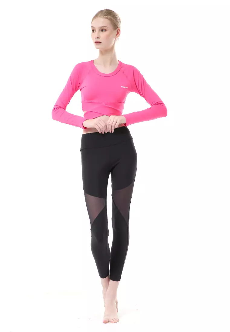 Felisa Baju Senam Aerobik Atasan Wanita Long Sleeve Premium Quality - Pink