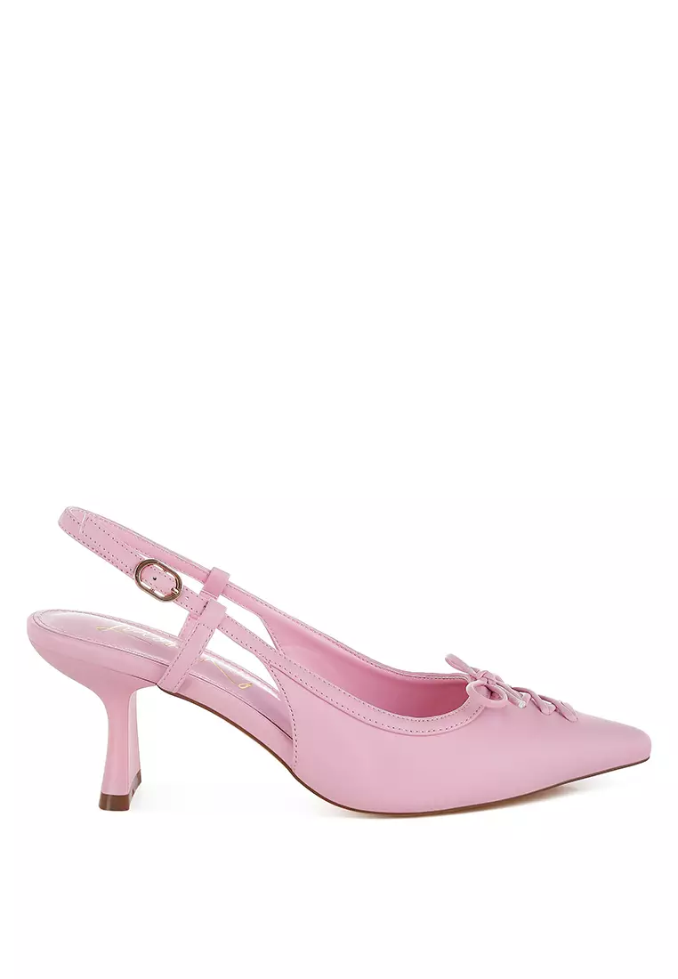 Discount on London Rag  shoes - SKU: Kitten Heel Pointy Slingbacks in Pink