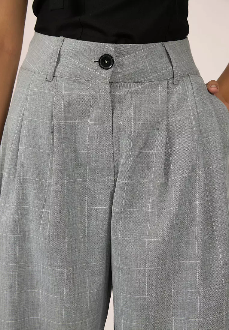VIRGIO Viscose Stretch Grey Flared Pant