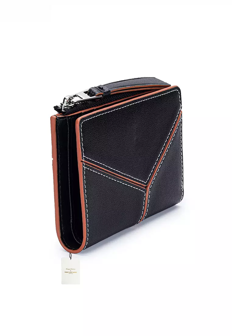 Genuine Leather Color Patching Bifold Wallet JW YT-109