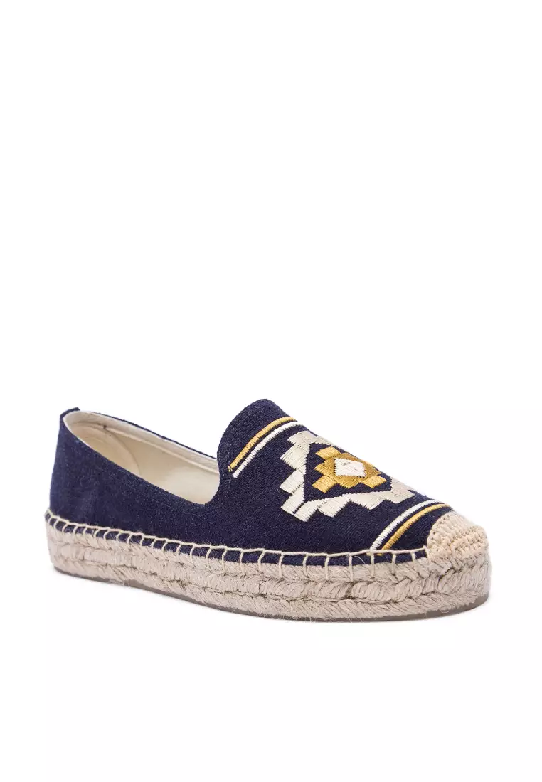 Platform Embroidered Canvas Espadrilles HB6105