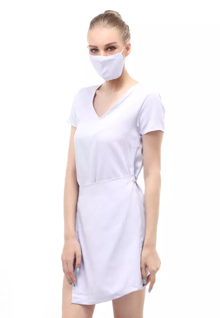 Jumpsuit Wanita Design Casual Model Asimetris - Light Blue