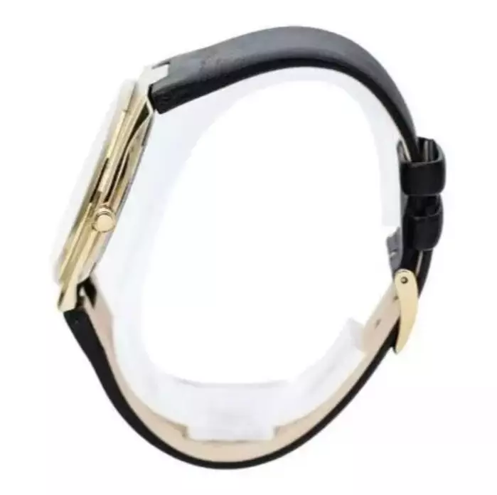 Jam Tangan Pria Alba Fashion AS9H94 AS9H94X1 Strap Leather Black Champagne Black Style Color Gold Dial