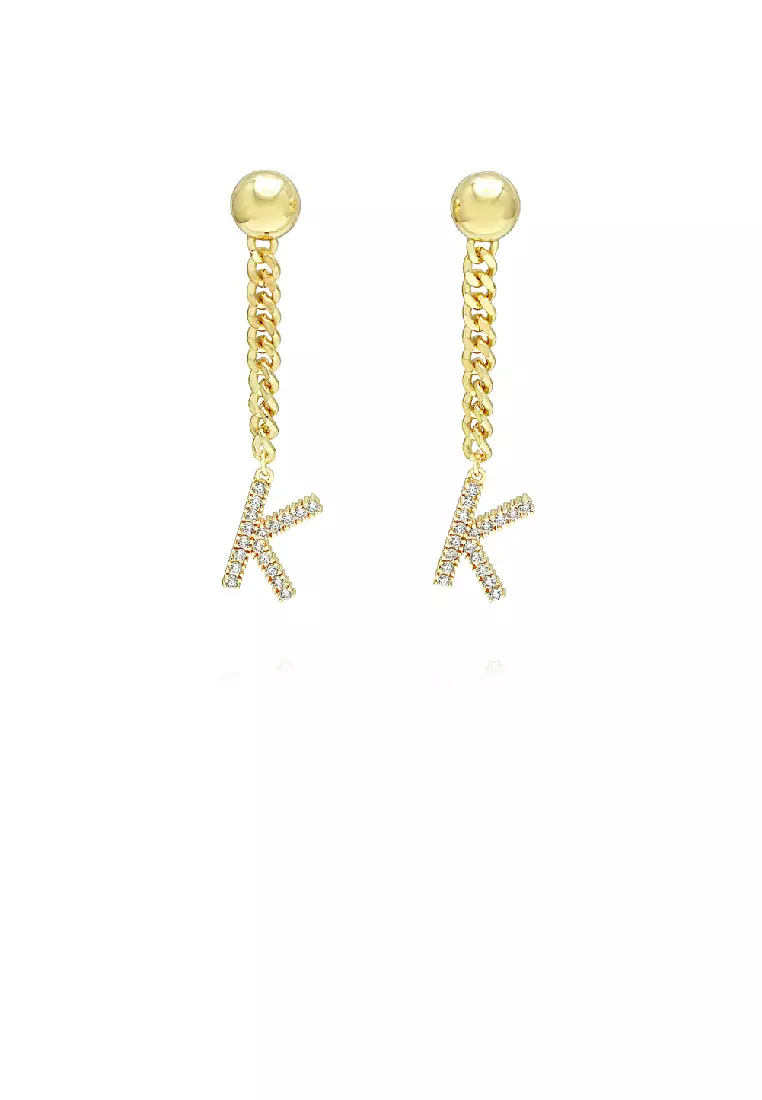 Buy SOEOES Simple Fashion Plated Gold Alphabet K Tassel Earrings