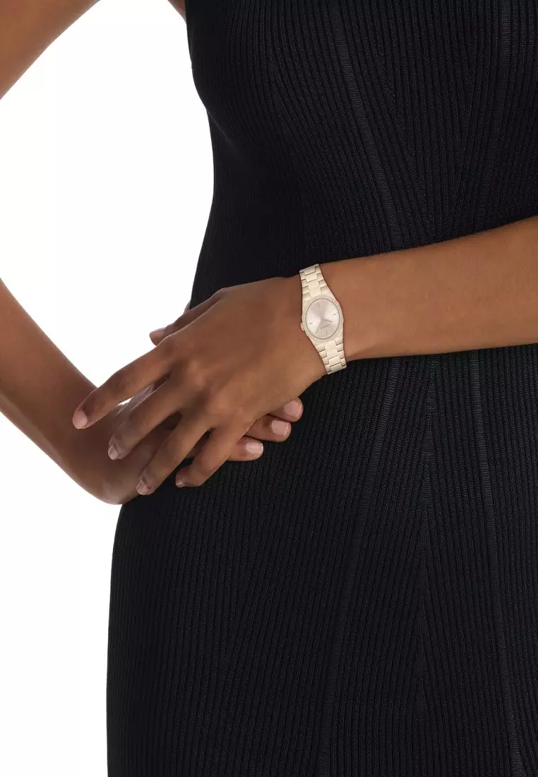 Women's Ionic Plated Beige Gold Steel Quartz Watch - CK25100144