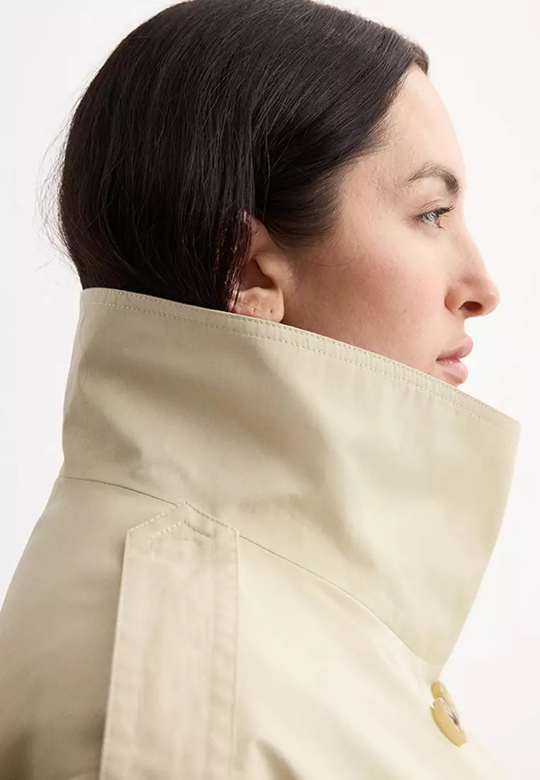 Double-Breasted Cropped Trench Coat