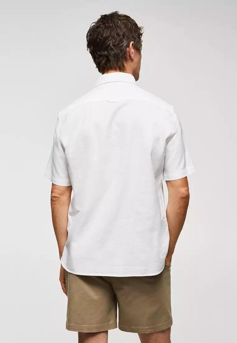 Regular-Fit Everyday Short-Sleeve Linen-Blend Shirt