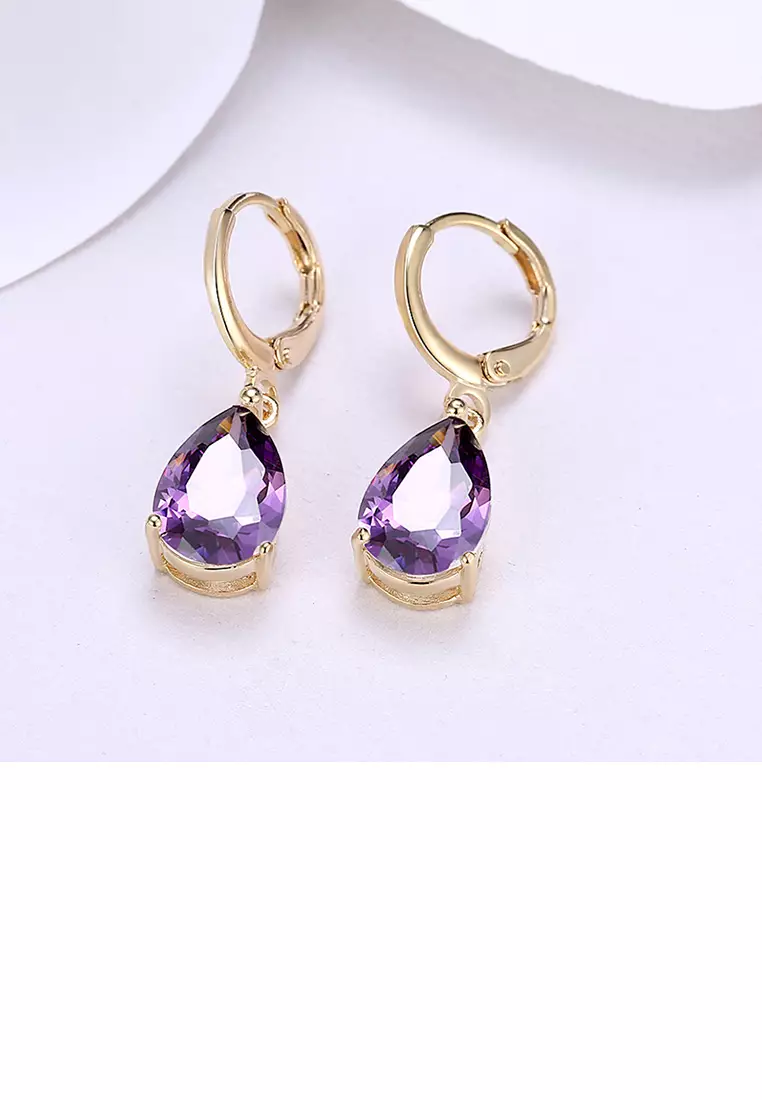 Purple and clearance gold earrings
