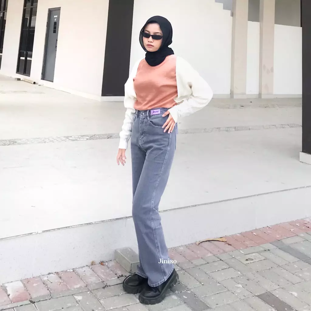 Jione Celana Loose High Waist Jeans 012