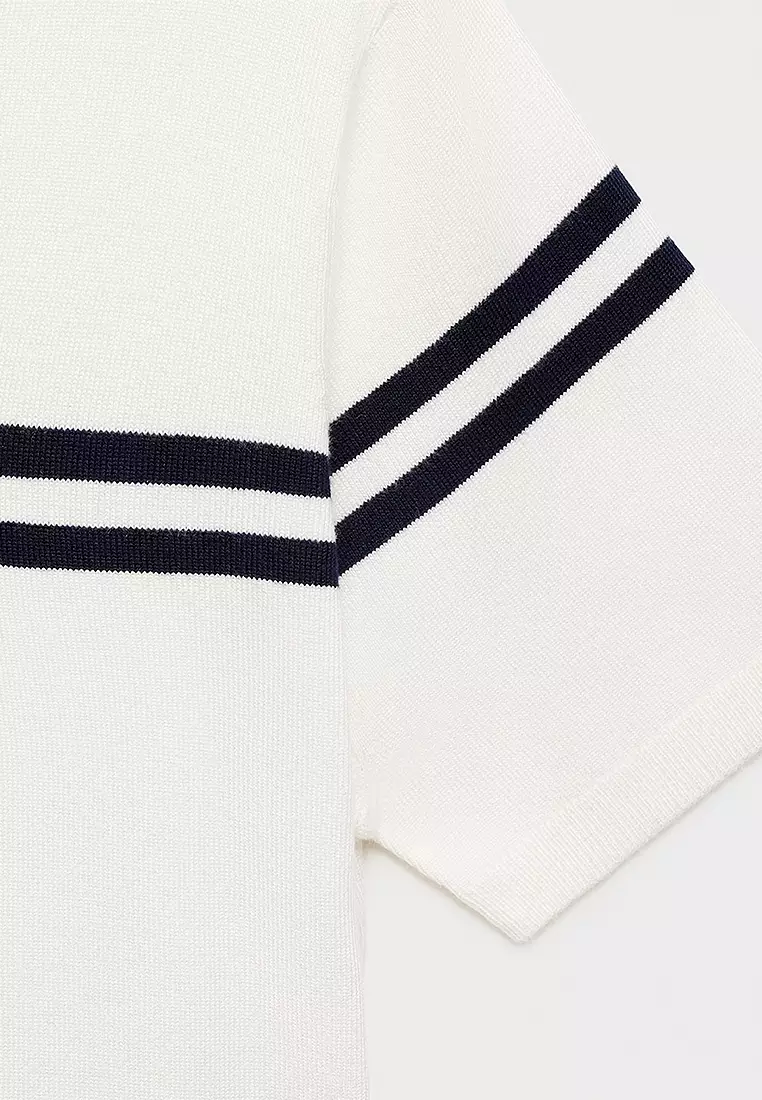 Striped Short-Sleeved Sweater