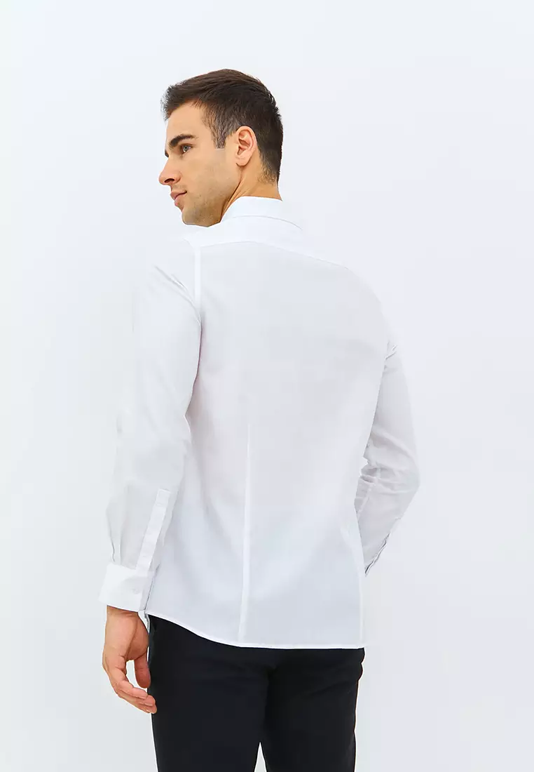 Jobb Keesey Kemeja Pria Lengan Panjang Slim Fit Putih