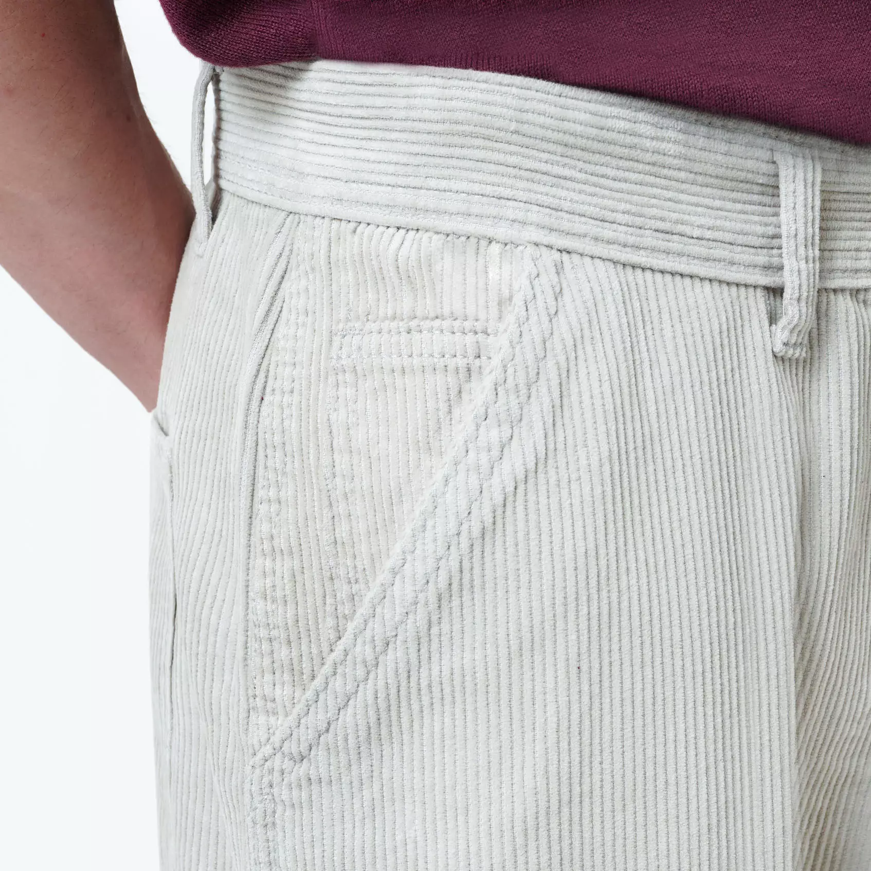 CELCIUS Corduroy Pants Baggy Wide Leg Fit I31000397C Light Grey