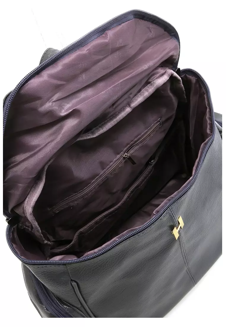 Afra Tas Ransel Wanita Large Compartment Backpack Uniqe Design Material Leather ORIGINAL - Gray