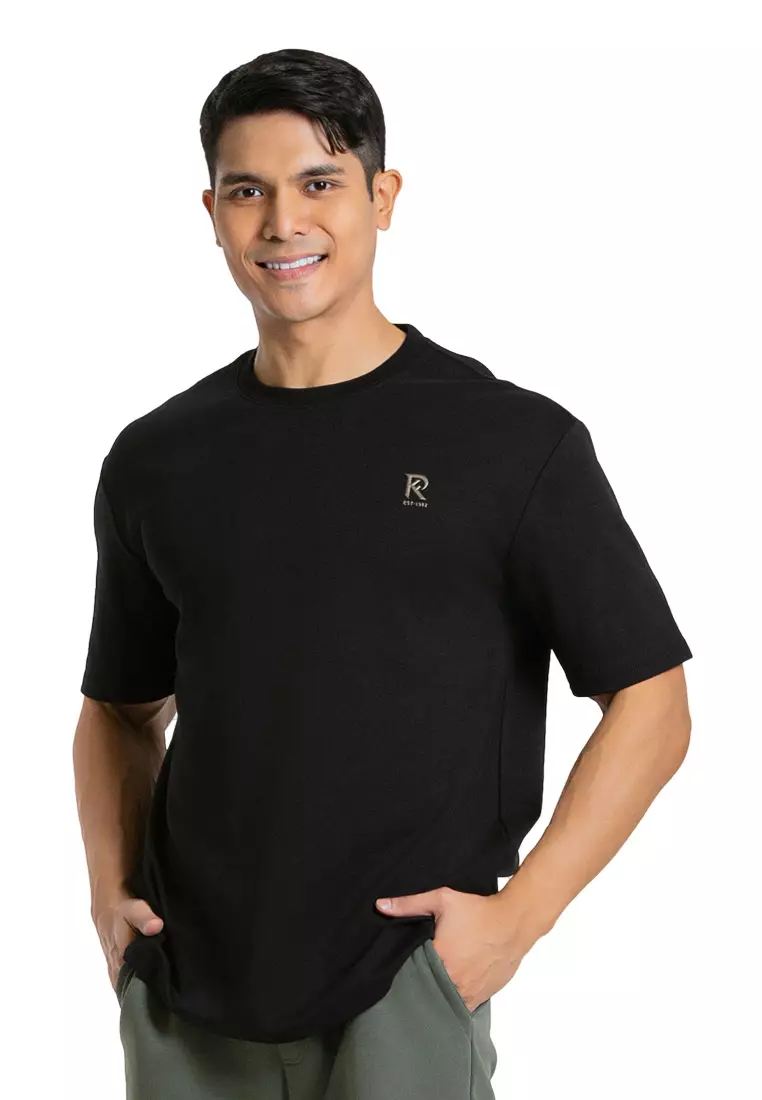 Forest Premium Weight Cotton Round Neck Tee 260gsm Interlock Knitted T Shirt | Baju T Shirt Lelaki - 23949-01Black