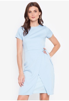 Shop Dorothy Perkins Billie Petite Teal Hanky Hem Dress Online On