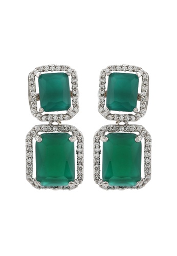 estele gold Estele Rhodium Plated CZ Radiant Designer Drop Earrings with Emerald Crystal for Women 2E29AACC016857GS_1
