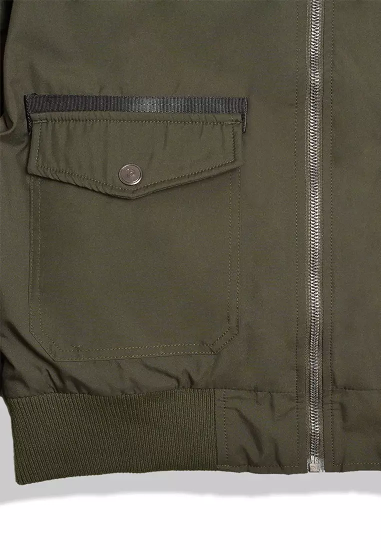 Pebble Kappa Utility Bomber Olive Jacket