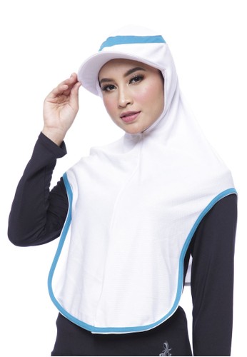 Attiqa Active white Long Runner- White list Tosca , Sport Hijab 0DBAEAACE19A94GS_1