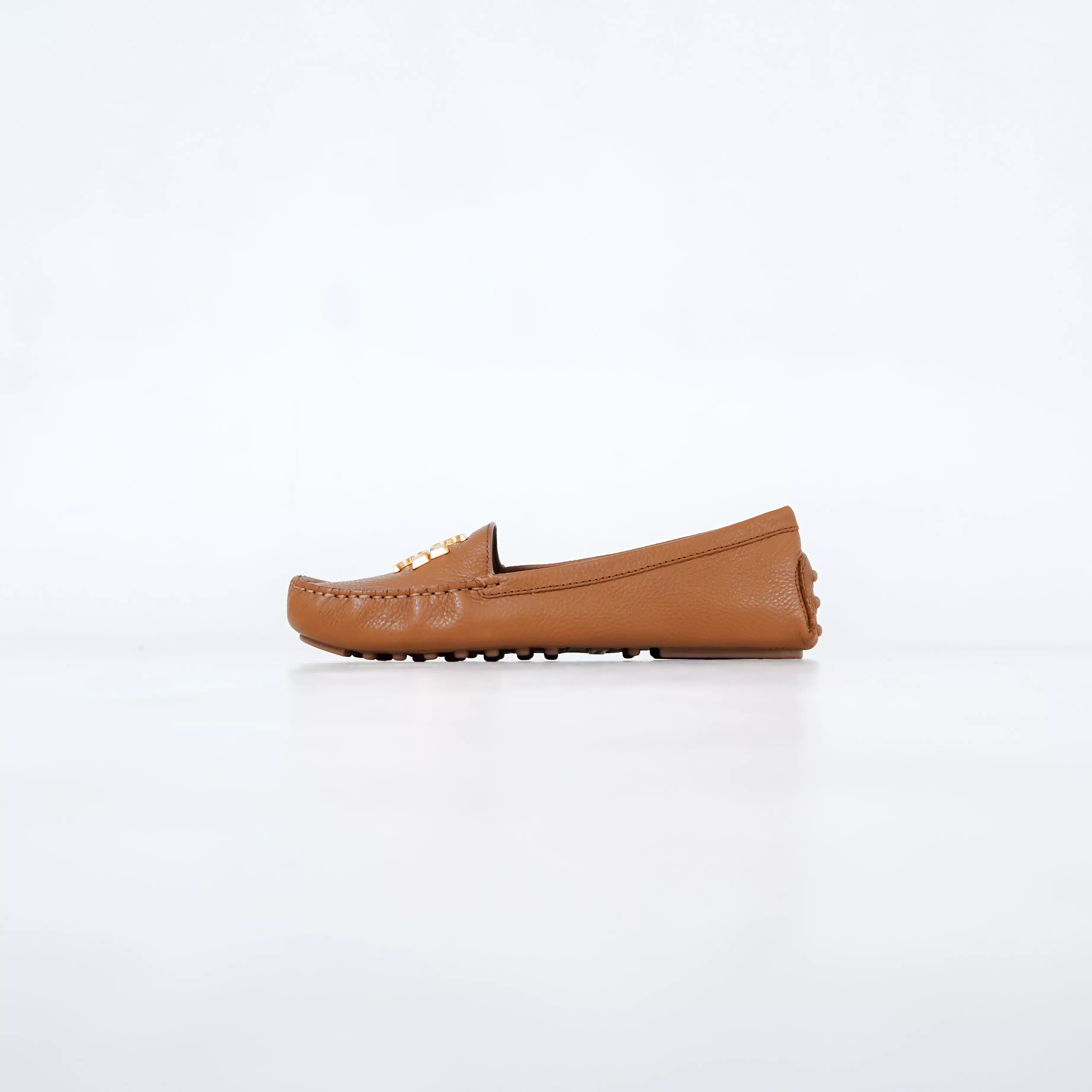 Sepatu TORY BURCH EVERLY DRIVER CAMEL LEATHER LOAFER 100% ORIGINAL