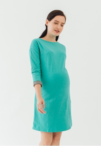Bove by Spring Maternity green Charna Broad Neck Mozzie Dress 6105BAA3CB2743GS_1