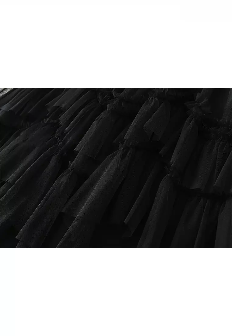 Spring/Summer Mesh Tiered Skirt AF-D1865