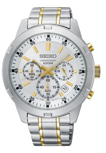 Jual Seiko Jam Tangan Pria Seiko Chronograph Sks607p1 Strap Stainless Steel Silver Gold Original Zalora Indonesia