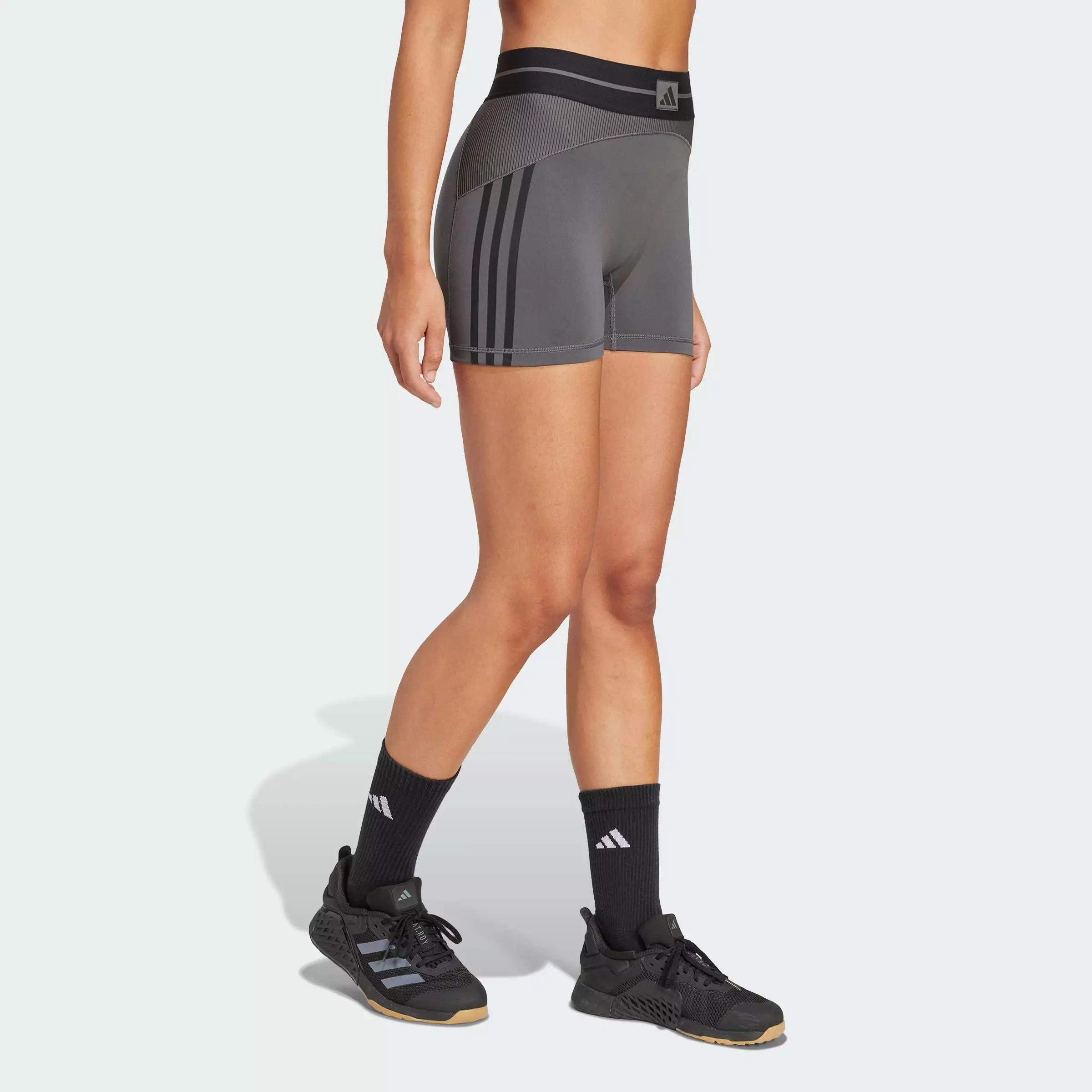 Gym & Training Hyperglam Rib 4 Short Leggings Women Grey JN2653