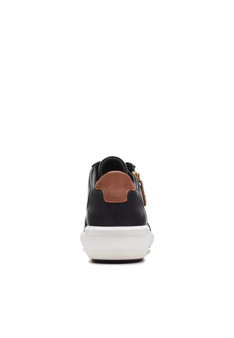 Womens Un Rio Zip Trainers - Black Leather