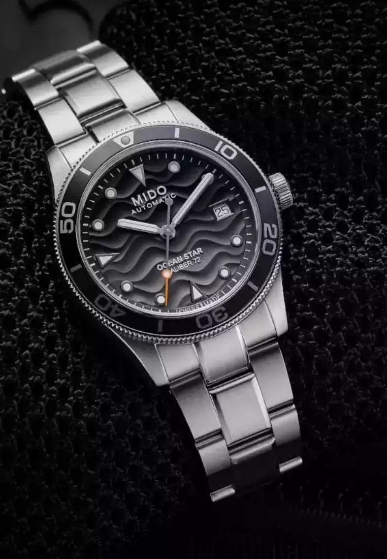MIDO 瑞士美度 Ocean Star 39 領航者繫列逐浪灰色漸層錶盤精鋼錶帶潛水機芯腕錶 M0269071106100