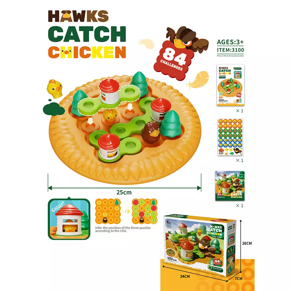 KIDDY FUN PLAYSET HAWKS CATCH CHICKEN - MIX